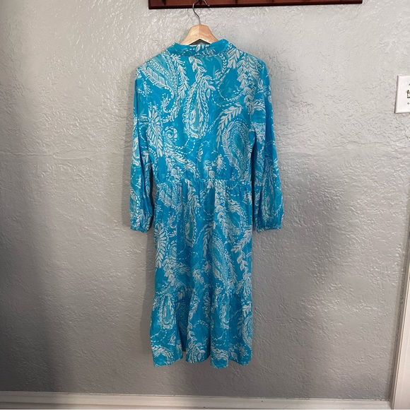 LINEN BLEND SHIRTDRESS - BRUSHED PAISLEY - Picture 9 of 11